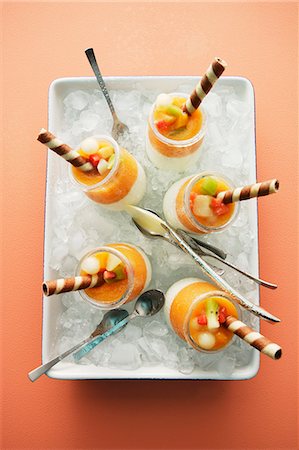 party background - Iced melon yogurt Stock Photo - Premium Royalty-Free, Code: 659-07738768