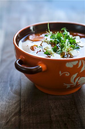 pulse soup - Lentil soup with carrots, feta cheese and cress Stock Photo - Premium Royalty-Free, Code: 659-07739219