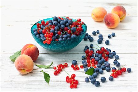 simsearch:659-07598367,k - An arrangement of blueberries, redcurrants and peaches Stock Photo - Premium Royalty-Free, Code: 659-07959172