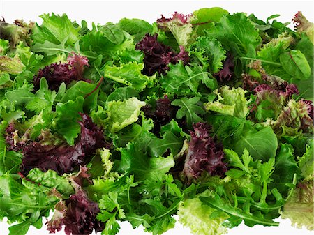 Mixed lettuce leaves (seen from above) Stock Photo - Premium Royalty-Free, Code: 659-07959876