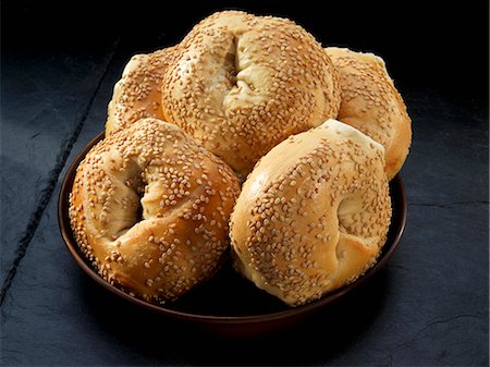 sesame bagel - Sesame seed bagels Stock Photo - Premium Royalty-Free, Code: 659-07959936