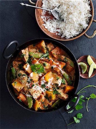 poultry curry - Turkey curry with rice (Asia) Foto de stock - Sin royalties Premium, Código: 659-08147892