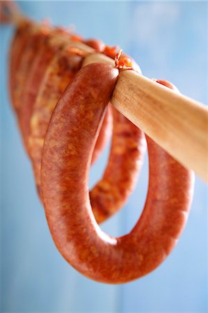 pastel blue - Rookworst (course ring sausage, Netherlands) Stock Photo - Premium Royalty-Free, Code: 659-08148144