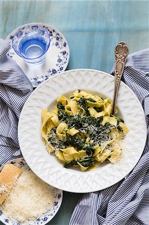 simsearch:659-06151520,k - Tagliatelle with spinach and Parmesan cheese Stock Photo - Premium Royalty-Free, Code: 659-08148235