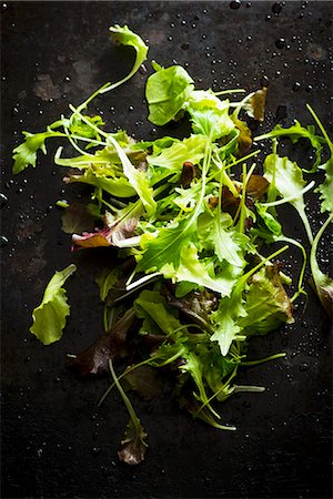 salad ingredient - Freshly washed lettuce (seen from above) Stock Photo - Premium Royalty-Free, Code: 659-08419046