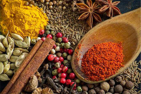 Various spices (close-up) Photographie de stock - Premium Libres de Droits, Code: 659-08419707