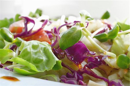 simsearch:659-08940421,k - Mixed salad with cabbage (close-up) Photographie de stock - Premium Libres de Droits, Code: 659-08419889