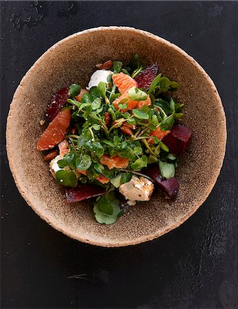 simsearch:659-07610227,k - An autumnal salad with beetroot, grapefruit and cheese Stock Photo - Premium Royalty-Free, Code: 659-08420097