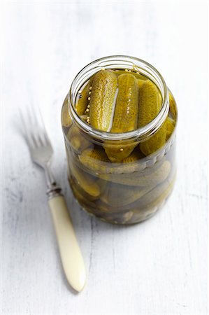 cucumbers pickled with hot pepper and garlic Stock Photo - Premium Royalty-Free, Code: 659-08420318