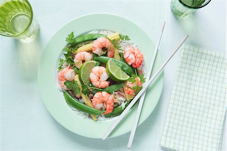 Red Thai curry with king prawns Foto de stock - Sin royalties Premium, Código: 659-08512988