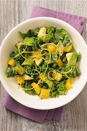 salad recipes - Cabbage salad with mango and avocado Stock Photo - Premium Royalty-Free, Code: 659-08513289