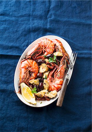 simsearch:659-07739679,k - Prawns with artichokes and olives Stock Photo - Premium Royalty-Free, Code: 659-08895557