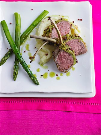 potato snow - Rack of lamb Stock Photo - Premium Royalty-Free, Code: 659-08895984