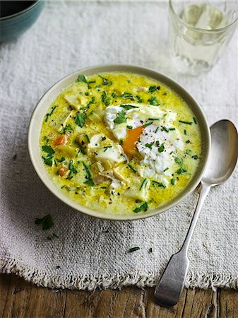 Spicy smoked haddock chowder Fotografie stock - Premium Royalty-Free, Codice: 659-08896042