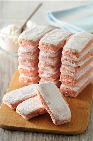 stack of biscuits - Roses de Reims biscuits from France Stock Photo - Premium Royalty-Free, Code: 659-08896647