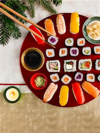 Sushi Platter Stock Photo - Premium Royalty-Free, Code: 659-08896913