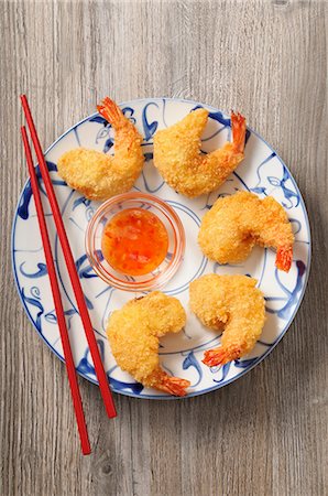 sweet pepper - Breaded prawns with a sweet chilli sauce Stock Photo - Premium Royalty-Free, Code: 659-08904799