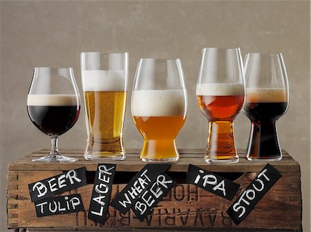 different glasses beer - Various types of beer Stock Photo - Premium Royalty-Free, Code: 659-08904982