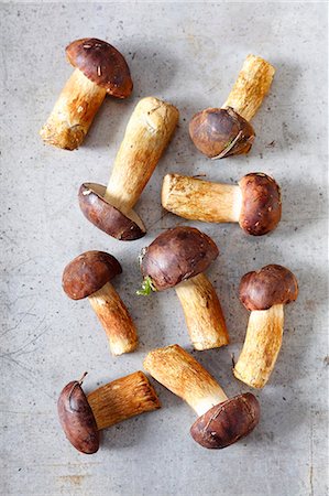 simsearch:659-06186698,k - Several bay bolete mushrooms (seen from above) Stock Photo - Premium Royalty-Free, Code: 659-08905586