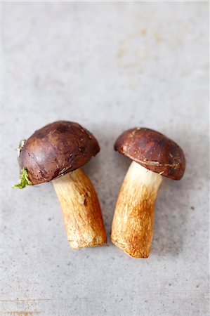 Two bay bolete mushrooms Photographie de stock - Premium Libres de Droits, Code: 659-08905587
