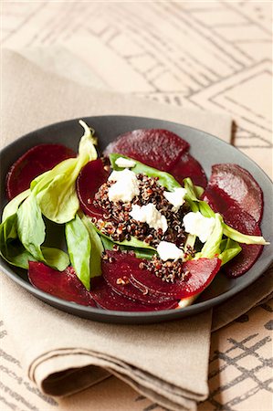 quinoa salad - Beetroot salad with black quinoa and brebis cheese Stock Photo - Premium Royalty-Free, Code: 659-08902663