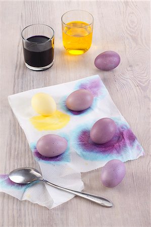 egg still life - Coloured Easter eggs Stock Photo - Premium Royalty-Free, Code: 659-08903723