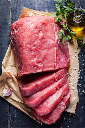 Fresh veal on a piece of paper Stock Photo - Premium Royalty-Free, Code: 659-08940067