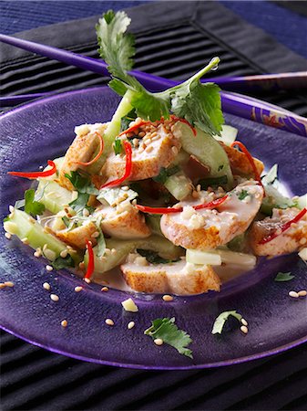 simsearch:659-06902508,k - A plate of Thai chicken salad Photographie de stock - Premium Libres de Droits, Code: 659-09124424