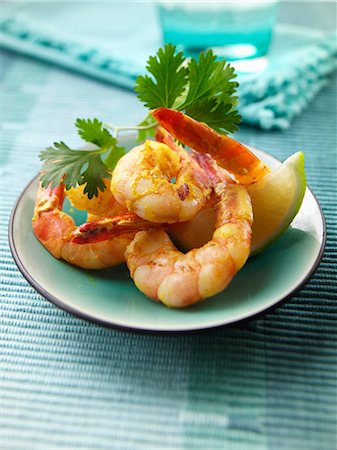 simsearch:659-03530088,k - Barbecued curried prawns Stock Photo - Premium Royalty-Free, Code: 659-09124442