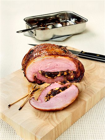 roasted ham - Stuffed roast pork Stock Photo - Premium Royalty-Free, Code: 659-01844079