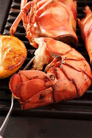 Barbecued lobster Stock Photo - Premium Royalty-Free, Code: 659-01844704