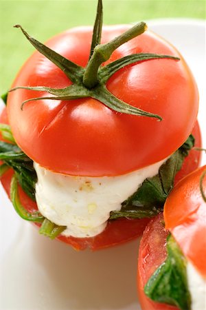 simsearch:659-01860518,k - Tomatoes stuffed with goat's cheese and spinach Stock Photo - Premium Royalty-Free, Code: 659-01845345