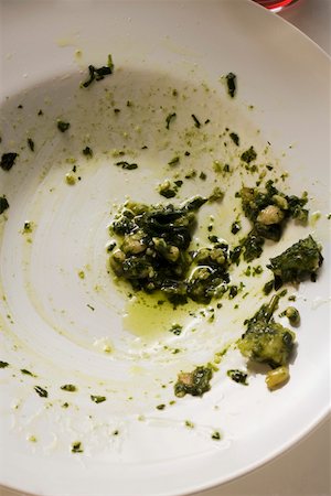 Remains of pesto on plate Stock Photo - Premium Royalty-Free, Code: 659-01846304