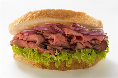 roast beef (sliced sandwich meat) - Roast beef and onion sandwich Stock Photo - Premium Royalty-Free, Code: 659-01846436