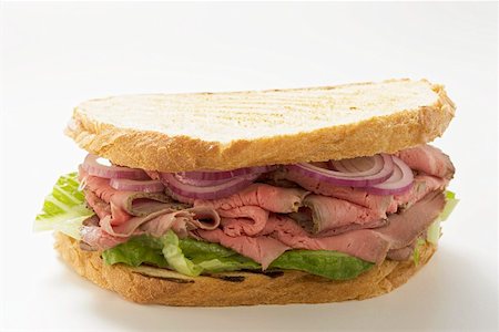 Roast beef and onion sandwich Foto de stock - Sin royalties Premium, Código: 659-01846439