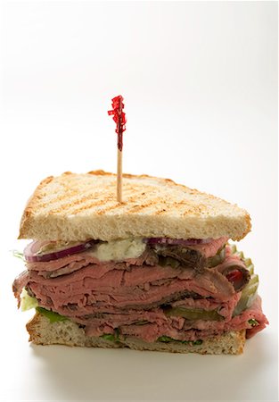Roast beef sandwich Foto de stock - Sin royalties Premium, Código: 659-01846442