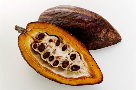 Cacao pod, halved Foto de stock - Sin royalties Premium, Código: 659-01846708