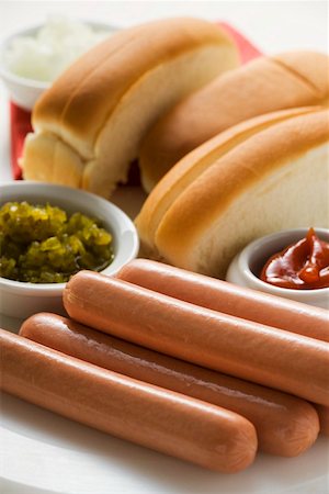 perro caliente - Ingredients for hot dogs Foto de stock - Sin royalties Premium, Código: 659-01847465