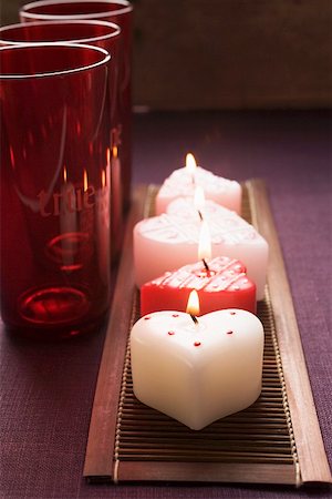 simsearch:659-03524952,k - Burning candles for Valentine's Day Stock Photo - Premium Royalty-Free, Code: 659-01847865