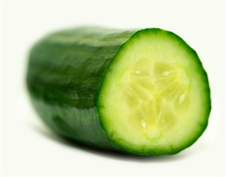 Cucumber, with a piece cut off Stock Photo - Premium Royalty-Free, Code: 659-01848284