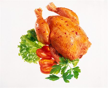 Seasoned, raw chicken with peppers and salad Stock Photo - Premium Royalty-Free, Code: 659-01848487