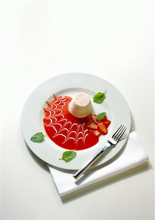 rhubarb dessert - Rhubarb Jelly with Strawberry Sauce Stock Photo - Premium Royalty-Free, Code: 659-01848818