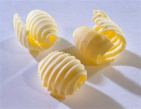 fat type - Three butter curls Stock Photo - Premium Royalty-Free, Code: 659-01849404