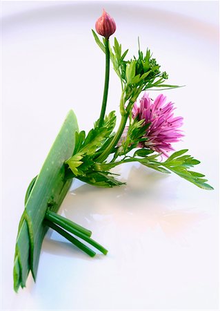 Leek and herb decoration Stock Photo - Premium Royalty-Free, Code: 659-01849508