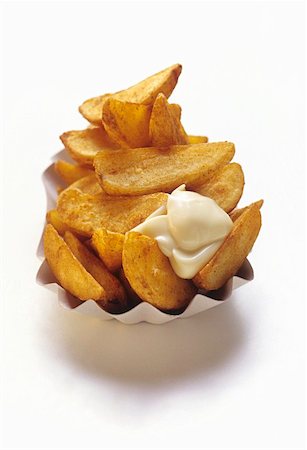 potato wedges - Steak Fries with Mayonnaise Stock Photo - Premium Royalty-Free, Code: 659-01842492