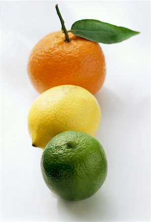 fruit variety - A Lime, a Lemon and an Orange Stock Photo - Premium Royalty-Free, Code: 659-01842587
