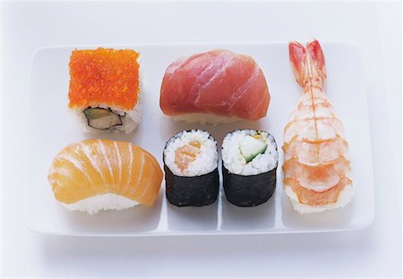 simsearch:659-06903223,k - Assorted Sushi Stock Photo - Premium Royalty-Free, Code: 659-01842697