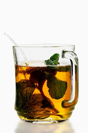 Peppermint tea in glass cup Stock Photo - Premium Royalty-Free, Code: 659-01843080