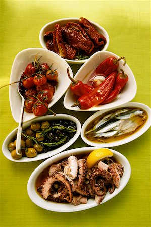 simsearch:659-01843766,k - Assorted antipasti: pickled vegetables, fish, octopus Stock Photo - Premium Royalty-Free, Code: 659-01843764