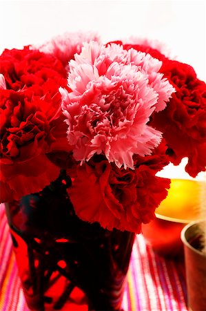 Bouquet of red and pink carnations Foto de stock - Sin royalties Premium, Código: 659-01843861